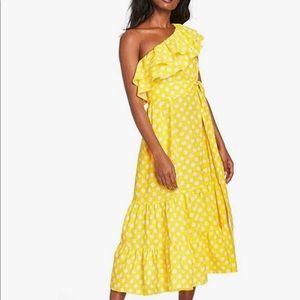 Polka dots yellow and white dress